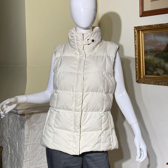 Eddie Bauer EB700 Goose Down Puffer Vest Jacket White - Picture 1 of 14